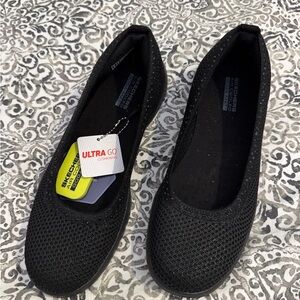 Skechers Women's Black Mesh Flats